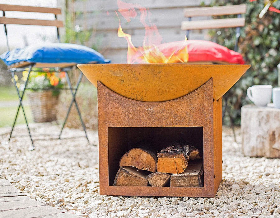 Corten Steel bowl shaped fire pit Corten Steel bowl shaped fire pit