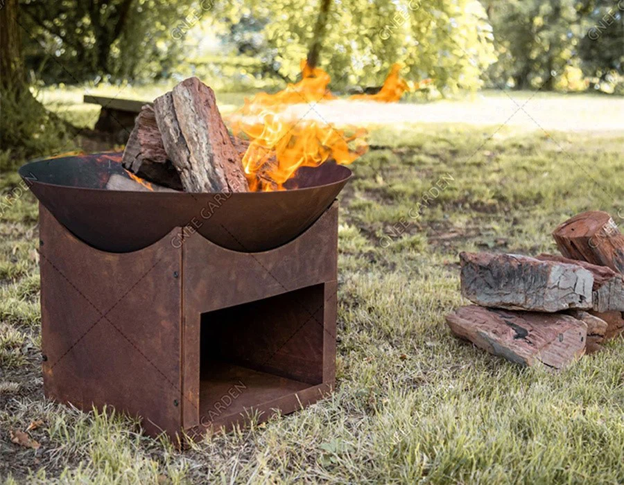 Corten Steel bowl shaped fire pit Corten Steel bowl shaped fire pit