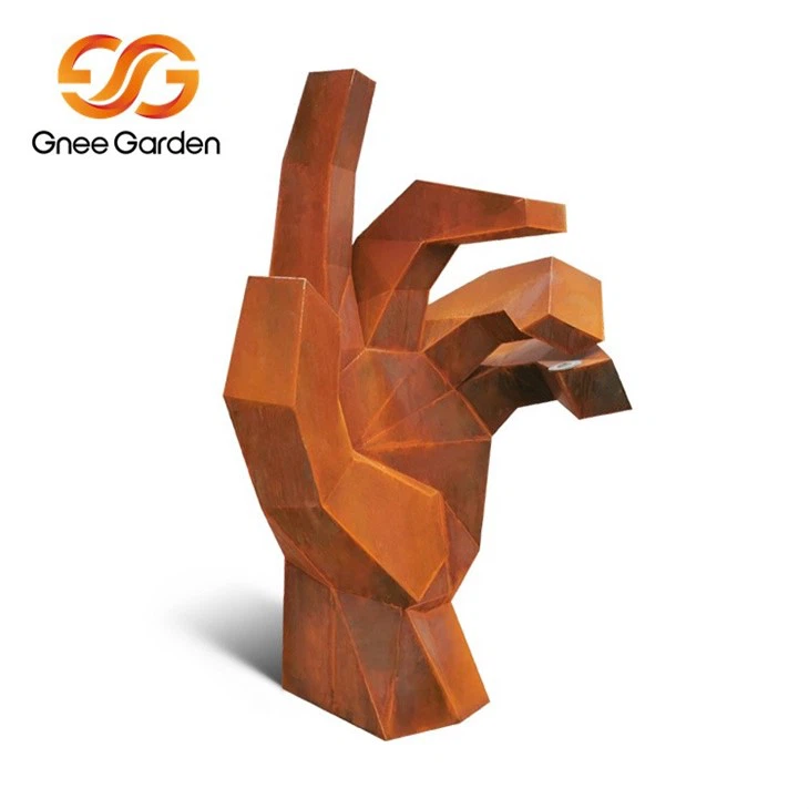 contemporary Corten Steel metal garden art