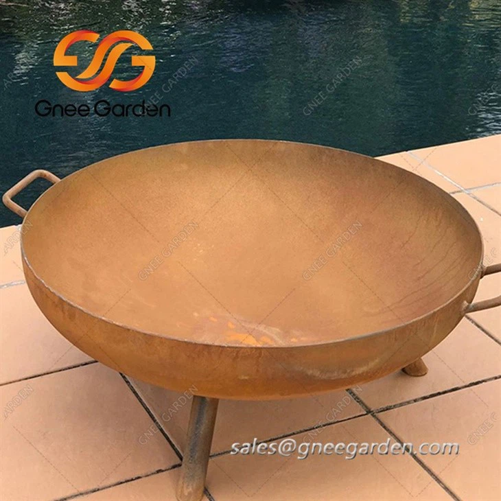 Weathering Steel outside fire pit burner5