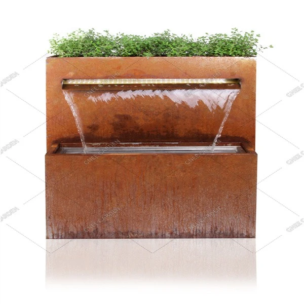 Corten Steel Water Feature Water Curtain Fountain Different Sizes