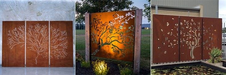 Decorative Modern Design Outdoor Art Corten Steel Screen