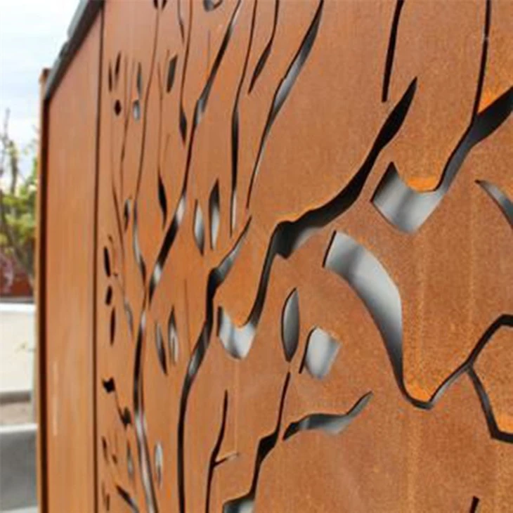 Dekorativ zamonaviy dizayn Outdoor Art Corten Steel Screen