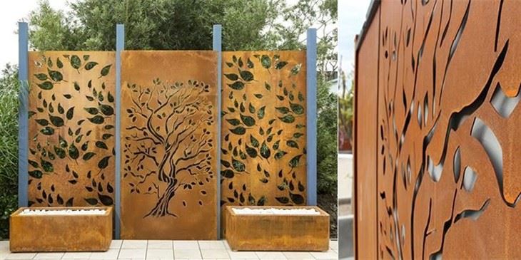 Decorative Modern Design Outdoor Art Corten Steel Screen