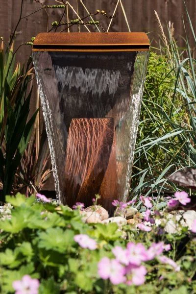 Factory Price Corten Steel Ball And Sump Fountain Water Feature