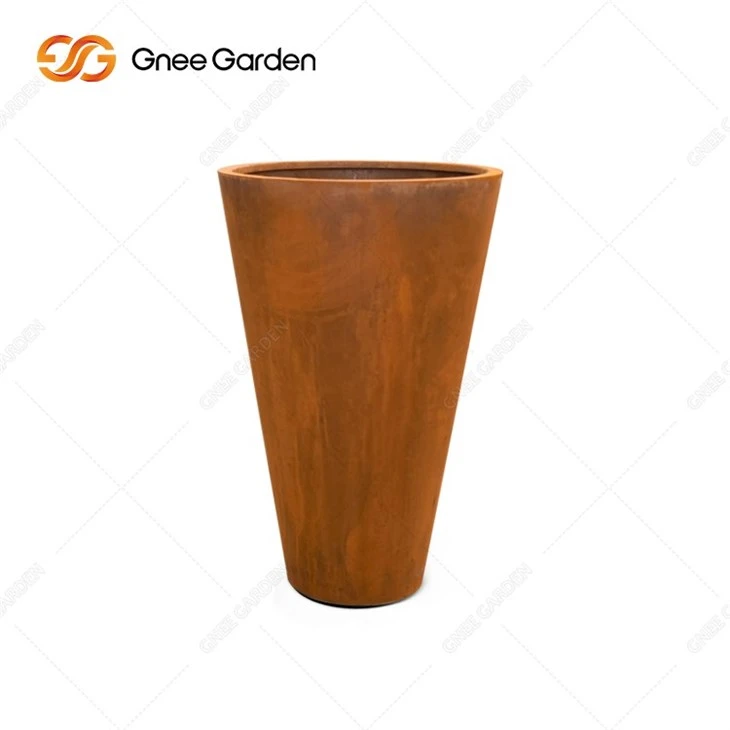 Outdoor Garden Corten Steel Rectangular Decoration Metal Plants Flower Pot Planter