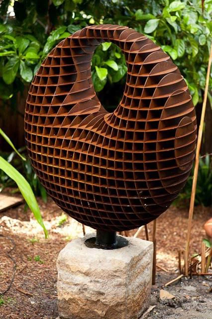Polished Outdoor Decoration Abstract Corten Steel Sculpture