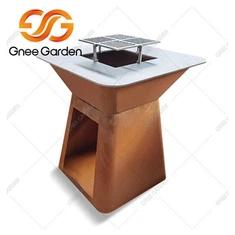 Corten Steel yog'ochdan yasalgan panjara