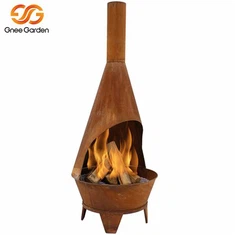 Bog 'Corten Steel Woodstorage Kamin