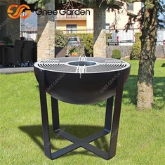 Oshxonalar olovli barbekyu Corten Steel Ochiq ko'mirli barbekyu panjara