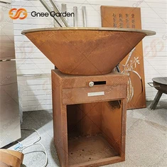 Ochiq havo ob-havo Bol Corten Steel olov Pit Stol / Barbekyu