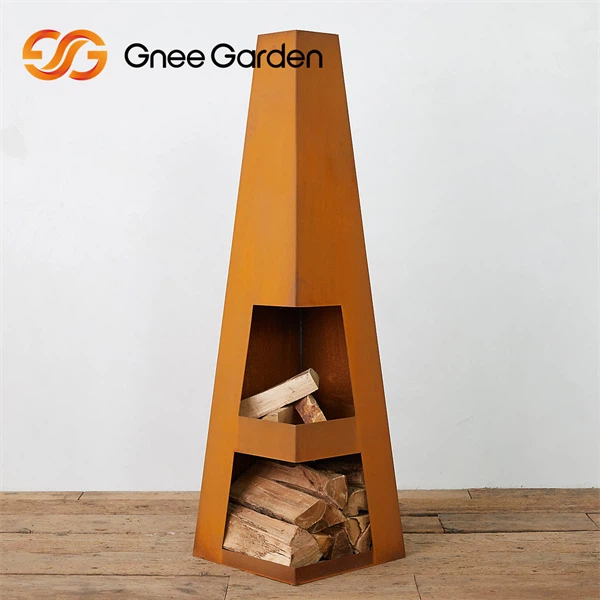 Ob-havoga chidamli po'lat obelisk kamin