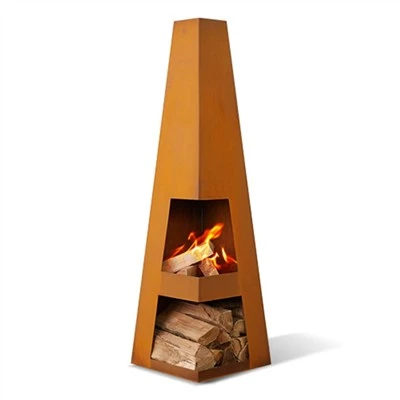 Orqa hovlidagi Corten Steel kamin