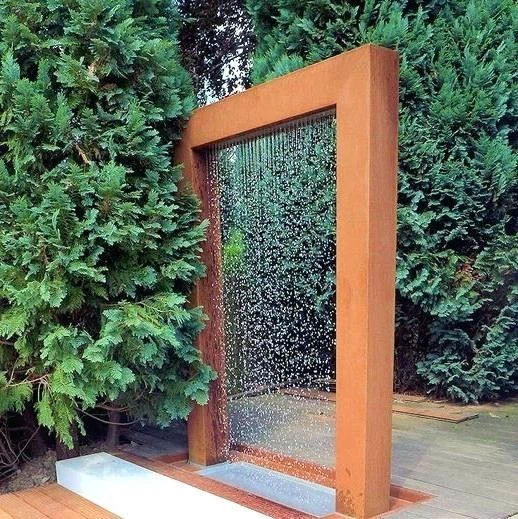 Corten Steel Outdoor Metal Backyard Ornaments Garden Water Fountain