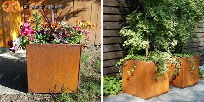 Corten steel custom metal planter boxes Corten steel custom metal planter boxes